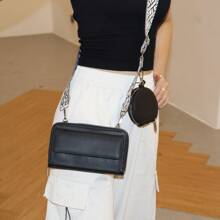 时尚简约糖果色PU拉链斜挎包多功能单肩手机袋钱包钱包手机包女士钱包