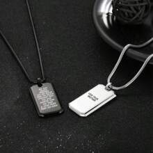 1 pieza Colgante de collar de acero inoxidable con texto grabado personalizado, regalo conmemorativo personalizado para parejas
