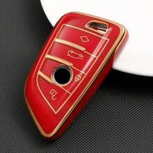 Funda para llave del coche, estuche de llave para BMW para X1, X2, X3, X5, X6, Serie 2, 5, 6, 7, Serie 3, 4, protector de llave inteligente con 2 a 4 botones, a prueba de polvo y anti-caída, elegante y de alta gama