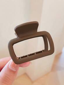 4 件/1 件中号 5 厘米/1.97 英寸方形塑料发夹，颜色为黑色、棕色、紫色、绿色，时尚百搭、优雅、简约、纯色发饰，适合日常佩戴、休闲、派对、通勤、度假、洗脸、化妆、服装搭配发夹爪夹发夹发夹发夹发夹秋冬