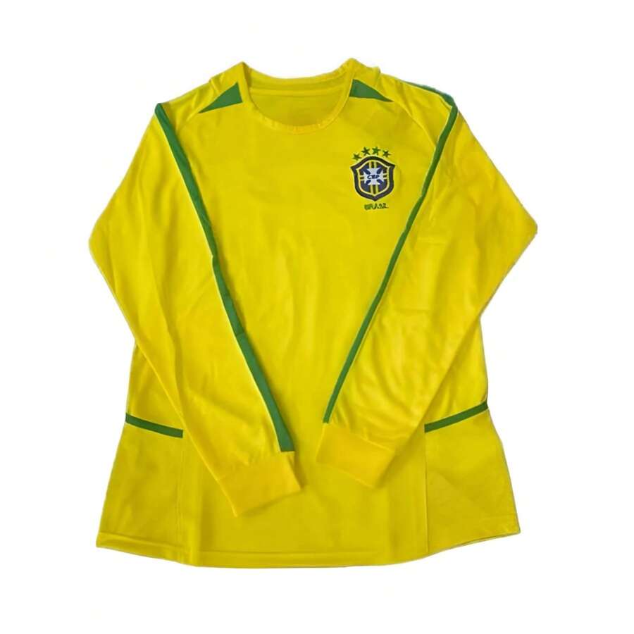 JERSEY BRASIL MANGA LARGA 2002 - Verde Lima - Ver 1