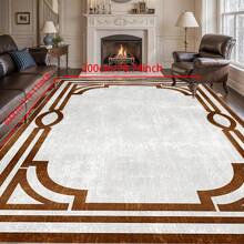 [Crystal Fleece 700g/㎡ Dotted Bottom 5mm Thickness] European-Style Living Room Bedroom Carpet, Washable, Non-Slip, Stain-Resistant Backing, Suitable For Bedroom, Dining Room, Kitchen, Office, Entrance, Living Room, Farmhouse Decoration, Indoor & Outdoor