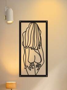 1 件女性身体形状金属墙饰、浴室墙壁装饰、金属线艺术、卧室墙壁雕塑、家居装饰 - 彩色 - 查看 1