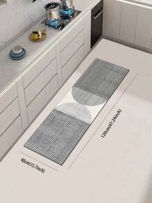 1 件创意条纹半圆形图案硅胶厨房地垫，轻质奢华简约风格，缓冲抗疲劳，吸水防滑厨房地毯，适用于厨房、浴室、入口、洗衣房 - 彩色 - 查看 15