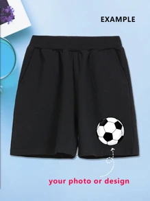Custom Printed Pattern Casual Sports Shorts For Boys, Children Everyday Leisure Sports Bottoms