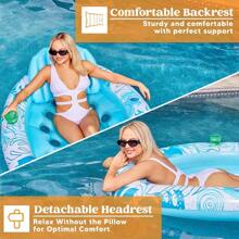 Inflatable Tanning Pool Floats Adult - Sloosh Oval Tanning Float Lounger For Adults Floating Raft, Sunbathing Bed Mat Pad Lake Beach Swimming Pool Blow Up Sun Tan Tube With Backrest Cup Holders (Pink)