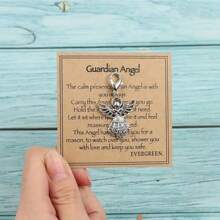 2PCS Guardian Angel Keychain - Amulet For Protecting Health And Safety - Symbol Of Love, Lucky Pocket Hug, Perfect Gift For Family, Friends And Colleagues - Key Ring For Everyday Use