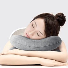 1 pieza Almohada inflable portátil ergonómica para siesta, adecuada para descansar en la oficina, al aire libre