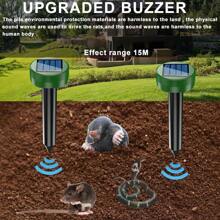 NetHong Solar Powered Ultrasonic Mole Deterrent Fox Pest Repellent Scarer Repeller UK - Green - View 4