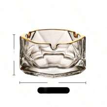 1pc Glass Ashtray, High-End Commercial/Home Decor Ashtray, Simple & Classy Smoking Tray, Fashionable &