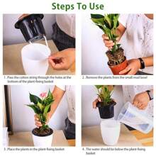 6Pcs Self Watering Pots With Cotton Rope For Indoor Plants 4.7 Inch Self Watering Flower Pot Decorative Garden PP Planter - 6 Pcs - View 7