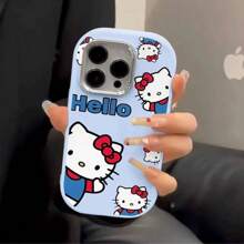 Sanrio 1pc Phone Case Compatible With IPhone 15/16 Pro Max, Cartoon KT Cat Design, Cute For Girls,Compatible With IPhone 14 Plus/13/12