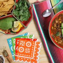 Mexican Paper Napkins Carnival Cocktail Napkins Decorative Scalloped Napkin For May 5th Mexican Carnival Table Decor Party