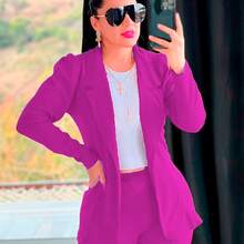 YOUTH FORMAL PANTS JACKET AND WHITE BLOUSE 3-Piece Set - Purple - View 3
