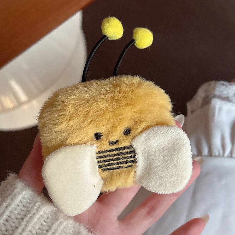 Wnter Plush Cartoon Cute Bee Earphone Case, TPU Soft Protective Cover Anti-Drop Compatible With Apple 1/2/3/4, Pro 2 Bluetooth Earphone Case - Yellow - View 1