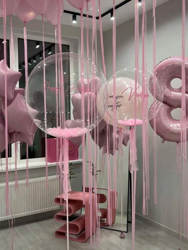 52 Stücke 20 Zoll rosa Federballons mit rosa Schleifen, geeignet für Outdoor-Fotografie, Valentinstag-Dekorationen, Familiengeburtstagsfeiern, Hochzeiten, Sommergescenke, Stranddekor, Schul-Zubehör, Raumdekoration