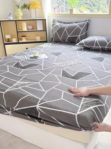 3 件套芦荟棉质活性染色柔软面料床笠和枕套套装 - 洛可可 - 查看 3