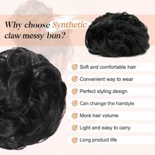 Hair Bun Extensions For Women Claw Clip Messy Bun Hair Piece Wavy Curly Messy Hair Bun Clip In Claw Chignon Hairpieces Synthetic Messy Bun Hair Extensions Scrunchie For Girls