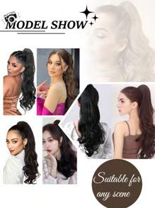 Claw Clip Ponytail Extension Clip In Wavy Ponytail Hair Extensions 24 Inch Long Pony Tails For Women Extensions Wave Hairpiece - Multicolor - View 8