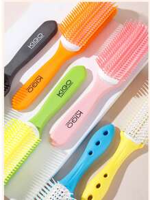9 Row Detangler Brush, Hair Brush For Women Men Curly Wet Or Dry Hair Classic Detangling Brushes 9 Row For Natural Thick Hair, Blow Styling Separating, Shaping Defining Curls Tools Travel Bristle Hairbrush Classic Styling Curly Hair Brush For Detangling, Separating, Shaping. For Women And Men Wet Or Dry Hair Brush, Comb, Hair Tools For Barber Salon Beauty Back To School, Travel, Hair Accessories Brush, Hair Brushes, Hair Comb, Detangling Brush, Ball Brush, Mini Hair Brush, Hair Brush Set, Wooden Comb, Comb, Slick Back Brush, Hairbrush, Edge Brush, Brush Hair, Hair Comb, Hair Brush Set, Comb Hair, Mini Hair Brush, Detangling Brush,Hair Products, Hair Tools, Hair Stuff, Hair Care, Curly Hair Brush, Barber, Barber Accessories, Hairdressing Equipment - Multicolor - View 6