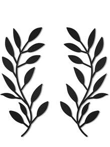 2pcs Farmhouse Leaf Metal Wall Art Decor - Elegant Home Decor For Housewarming, Metal Hanging Decorations, No Electricity Or Feathers Design, Suitable For Living Space Wall Decor, Living Room, Bedroom, Office Gifts Birthday Graduation