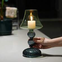 1 pezzo Portacandela in vetro di stile nordico, porta-candela per decorazione e atmosfera d'interni, leggero e di lusso, adatto per casa e feste