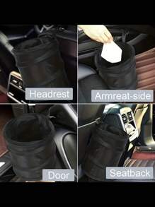 1pc Foldable Trash Can, Outdoor Camping Garden Picnic Hiking Large Capacity Portable Car Garbage Bin Travel Storage Organizer - Multicolor - View 8