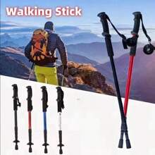 Bastones de trekking con absorción de impactos, plegables, ultraligeros, adecuados para camping al aire libre, montañismo, excursionismo y viajes - Plateado - Ver 2