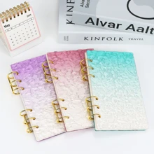 A5 A6 Water Wave Customized Cover Loose Leaf Binder, Multi-Color 6 Holes, Pink Purple Green Acrylic Cover Options, Cover And Portable Size, With Inner Pages & Refills, Suitable For School, Office, Planner, Travel Photo, Note Taking, Creative Writing, DIY Albums, Memo Pads, Travel Journals, Cash Check Holders,School Supplies,Back To School