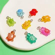 20pcs Mix Color Luminous Mini Turtle Suitable For Handmade Jewelry Pendant Earrings Necklace Bracelet Keychain Bag Charm Resin Craft Parts