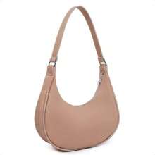 Kit 3 Bolsas De Ombro E Mão Feminina Baguete Meia Lua Tote Elegante Sofisticada Versátil Modinha Bolsa Minimalista Discreta Para Festa Balada Eventos - Bege - Visão 3