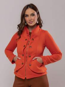 Women Coats - Màu Hồng  San hô - Xem 1
