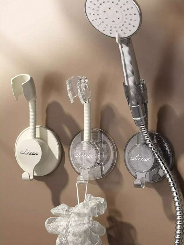 1pc Bathroom No-Drill Shower Head Holder, Adjustable Wall-Mounted Shower Head Bracket Organizer