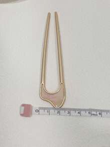 2pcs Metal French Hair Clips, Gold French Hair Clips, Suitable For Thick Hair, U-Shaped Hair Clips With Acetate Coating, Suitable For All Hair Types, Bun Maker, French Twist Clips, Hair Forks, Hair Accessories, Hair Clips, Bun Maker, Hair Bun Pieces, Learning Supplies - View 3