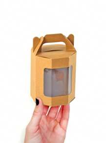 10 pièces/5 pièces/1 pièce Boîte-cadeau d'exposition en papier kraft transparent octogonal avec poignée, jolie boîte d'exposition de fenêtre pliante pour fleurs/figurines, boîte-cadeau transparente pour bijoux, boîte-cadeau pour cosmétiques, convient pour les anniversaires, la fête des mères, les mariages d'été, la fête des pères, les remises de diplômes et les fêtes quotidiennes et de vacances