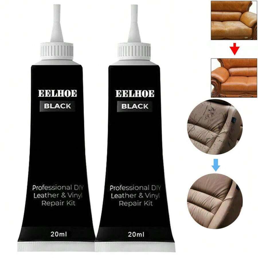 NetHong 2X Black Leather Vinyl Repair Kit For Furniture Couch Car Seats Jacket - Black - View 1