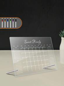 1 Stück acryl 3D Wochen/Monats Planer Schreibtisch Memo Brett (6 Whiteboard Stifte enthalten), löschbare Büroreminder Schreibtafel, transparentes Acryl Memo Brett, Schulmaterial, Schulanfang