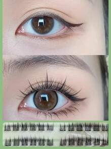 84/120 Pcs Mixed Style Lash Extensions, New Design With Upper And Lower Lashes Combination, Transparent Stem Upper Lashes And Slim Stem Lower Lashes For Natural & Comfortable Wear, Versatile Style Suitable For Stage, Party, Date