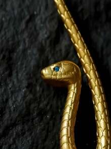 1 par de pendientes con ganchos de oreja con forma de serpiente dramática y creativa, con diseño de signo zodiacal - Multicolor - Ver 6