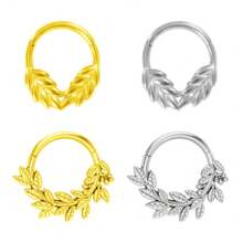 16G 鼻中隔环 防过敏 316L 不锈钢鼻环 18K 镀金 软骨耳环 身体穿孔首饰 适合女性男性 - 金色 - 查看 1