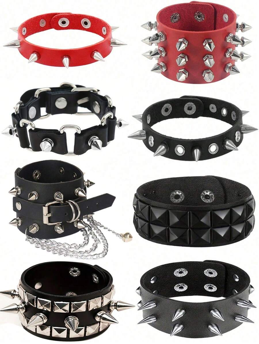 1pc Punk Rivet Gothic Style Unisex Bracelet, Unique & Creative Accessories For Daily Wear, Christmas Party, Valentine Gift,Mom,Mother,Mother's Day,Gift