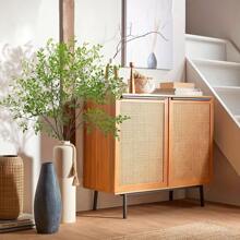 2 件 42.51 英寸人造绿色植物茎，花瓶用仿真叶茎，绿色装饰茎，适用于商店、花园、办公室、家居装饰人造植物花束 - 深綠 - 查看 1