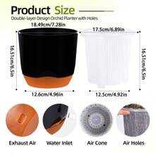 1PC Simple Double Layer Orchid Planter With Removable Liner, Double Layer Perforated Plant Planter, Slouchy Planter, Creative Desktop Centerpiece - Home Decorative Ornament, Outdoor And Garden Decoration, Office Decoration Gifts Birthday Graduation Vase Room Decor Flower Vase Glass Vase