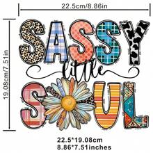 1/2/3 件 Sassy Soul “烫印和热转印贴纸 - 由多色聚酯纤维制成，DIY 时尚补丁，适用于 T 恤、夹克、牛仔裤和背包 - 易于粘贴、可水洗设计、DIY 服装定制 | 俏皮的字母设计 | 可水洗贴纸