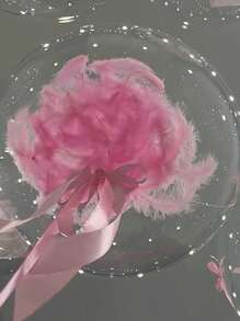 52pcs 20-Inch Pink Feather Balloons With Pink Bows, Suitable For Outdoor Photography, Valentine's Day Decorations, Family Birthday Parties, Weddings Summer Gifts Beach Back To School School Supplies Room Decor - Pink - View 6