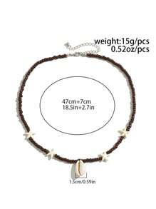 1 pezzo Collana con ciondolo a forma di stella marina estiva, gioiello versatile di moda