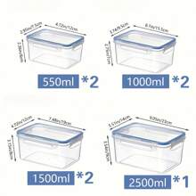 Cajas de almacenamiento de alimentos rectangulares con tapas selladas, contenedores organizadores de refrigerador, cajas de almuerzo