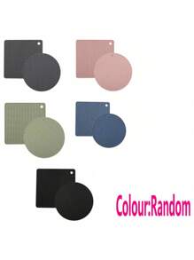4pcs Black Heat Resistant Placemat Tabletop Coasters