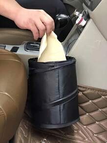 1pc Foldable Trash Can, Outdoor Camping Garden Picnic Hiking Large Capacity Portable Car Garbage Bin Travel Storage Organizer - Multicolor - View 6