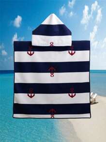 1 pieza Poncho de playa absorbente y grueso talla grande, 60*60cm, ropa de playa, decoración del hogar y del baño, vuelta al cole en verano